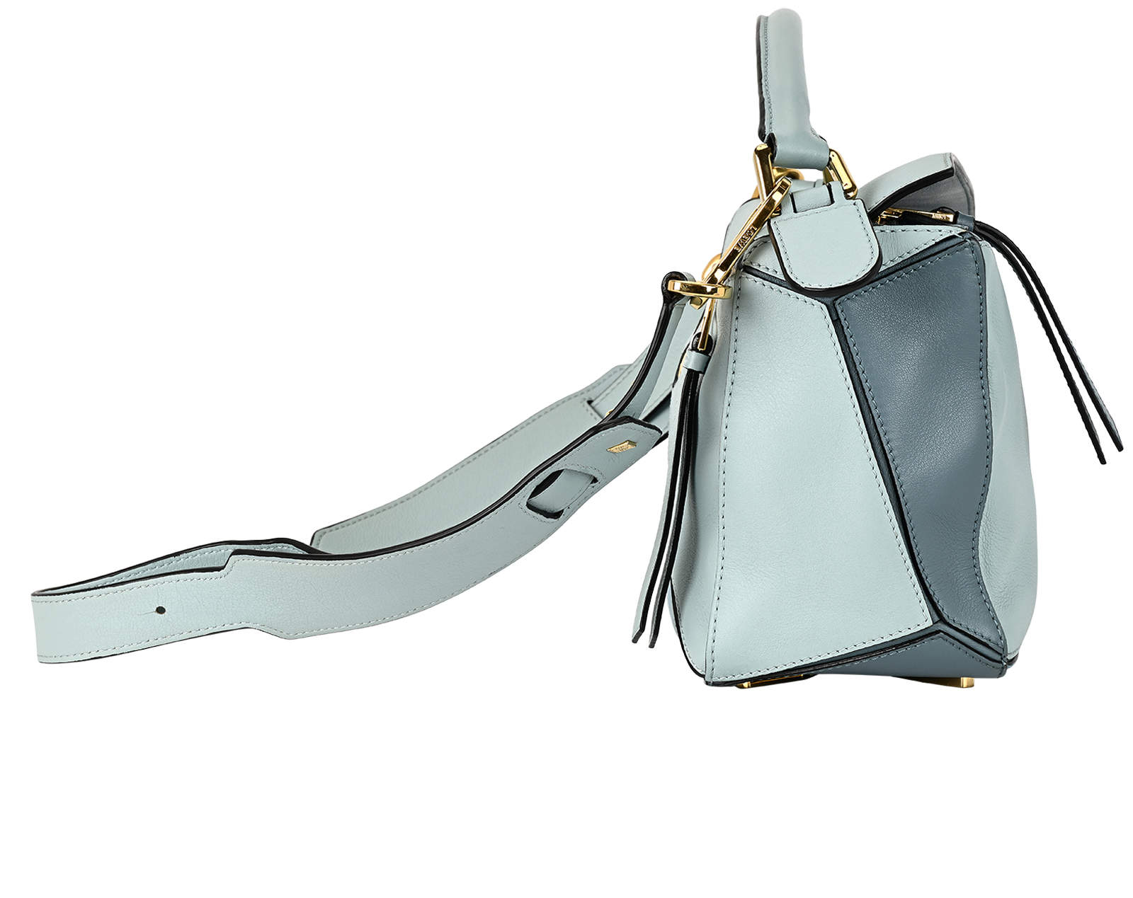 Small Puzzle, &pound;1,600, Handbags, Blue, Leather, Side view